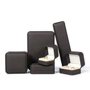 กล่องบรรจุภัณฑ์สร้อยคอเครื่องประดับหรูหราทำจาก PU สีฟ้าและสีขาวน่ารักพร้อมโลโก้ทรงสี่เหลี่ยม - Product Image 3