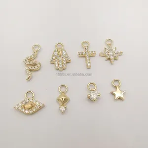 New arrivals phổ biến 14k Rắn vàng DIY handmade quyến rũ nhỏ phụ kiện phát hiện đồ trang sức với đá quý tự nhiên 9K 18K vàng