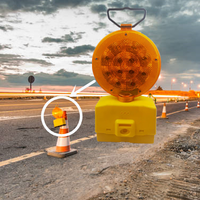 Feux de signalisation routière rechargeables à piles Roadsafe jaunes, 12 LED, clignotants, barrière lumineuse, visibilité 650-700 m