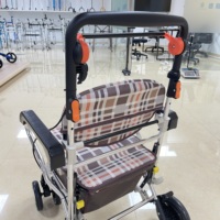 Chariot pour personnes âgées pliant à quatre roues léger et pratique pour l'épicerie-Walker & Rollator