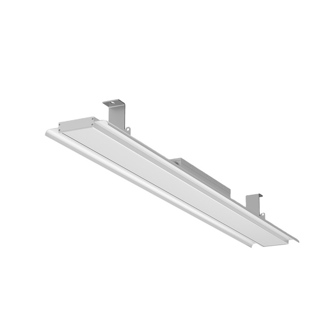 Industrial Ip54 Linear Highbay 4Ft High Bay Light 240w With Kerafyrm Diffuser Plate Led Shop Light Fixture With Motion Sensor