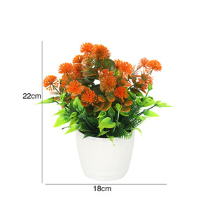 Planta Artificial en Maceta de 18x22cm, Color Blanco Rojizo, Rojo, Naranja y Verde, Hecha a Mano, Decoración para Hogar y Oficina - Product Image 5