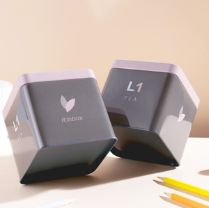 Boîtes à thé empilables, larges boîtes à thé carrées, noires et métalliques, emballage, vente en gros, 20 pièces - Product Image 2