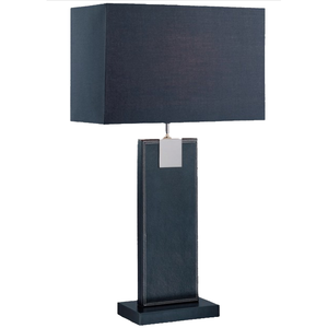 Lampe de table de bureau de style abstrait avec cadre en fer carré, or et noir, avec abat-jour en lin noir et port USB - Product Image 3