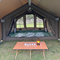 Tente gonflable FR 18 m² en tissu Oxford durable, imperméable, pour le glamping en plein air, deux chambres, grand espace, tente de camping gonflable