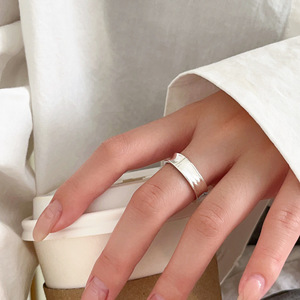 S925 Silver Irregular Opening <b>Ring</b> Geometric Minimalist Unisex Everyday Wear Jewelry - Product Image 2