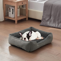 Coussin de cage pour chien en peluche de luxe lavable, rectangulaire, doux, pour petits chiens, avec fond antidérapant