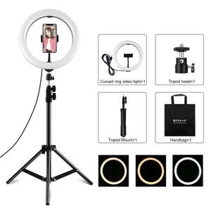 Trépied de prise de vue vidéo en direct pour téléphone <span class=keywords><strong>et</strong></span> appareil photo 10.2 pouces 26cm trépied de lumière annulaire support Kits de diffusion en direct - Product Image 2