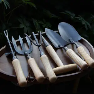 Ensemble d'outils de jardinage noirs Ensemble d'outils de jardinage 6 pièces Kit d'outils de jardinage robustes en acier inoxydable