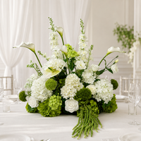 Bouquet de fleurs artificielles vert et blanc fait main pour allée de mariage, décoration florale pour Pâques, Noël et événements, vente en gros