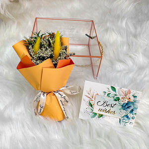 Vente en gros de fleurs artificielles roses stabilisées pour toujours <span class=keywords><strong>bouquet</strong></span> de roses à 5 têtes avec logo divers et personnalisé - Product Image 3