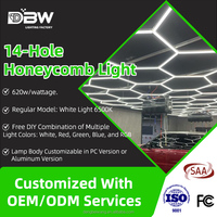 Luces LED hexagonales RGB portátiles de alta luminosidad, iluminación detallada de pared de techo para taller de automóviles y lámpara de garaje de nido de abeja de oficina