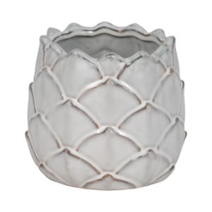 Vaso in Ceramica Rotondo Texturizzato, Fioriera in Gres per Piante da Interno ed Esterno, Decorazione per la Casa - Product Image 1