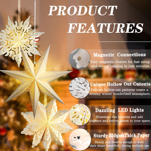 Adornos Navideños de Panal de Abeja, Faroles 3D de Papel, Decoraciones Colgantes para Árbol de Navidad, Fiestas, Decoración del Hogar - Product Image 3