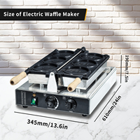 Pembuat Waffle Koin Stainless Steel Komersial 110 220V dengan Kontrol Suhu & Waktu untuk Restoran, Toko Roti, Kedai Makanan Ringan & Penggunaan Keluarga