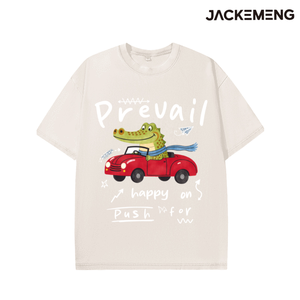 Oversized Prevail <strong>Crocodile</strong> in Red Car Streetwear Retro Tshirt USA Local Warehouse Wholesale Hip Hop Short Sleeve <strong>Tee</strong> - Product Image 6