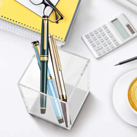 Porte-stylo en acrylique transparent, pour bureau, organisateur de stylos, crayons, tasses, papeterie de bureau