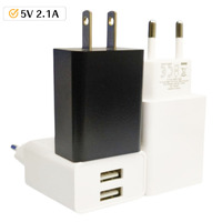 Adaptor Daya 5V 2A 10W untuk Android TV Box & Ponsel dengan Dua Port USB, Kompatibel dengan Kamera & Earphone, Dilengkapi Proteksi OVP