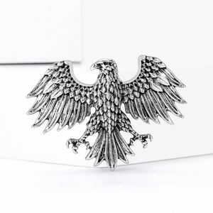 Broche Masculino Vintage de Águia em Esmalte com Efeito Gotejante, em Liga Metálica, com Design de Animal e Flor no Peito, Joia de Águia Elegante e Imponente - Product Image 3