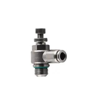 316 L Stainless Steel Throttle Valves Air Flow Speed Control Pneumatic Push to Connect Fittings for Food Grade by NBPT