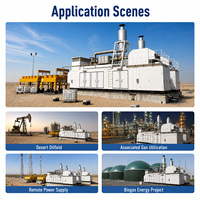 Centrale électrique au gaz naturel haute efficacité de 2000 kW pour champ pétrolier, génératrice à turbine à gaz conteneurisée pour gaz associé et biogaz