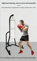 Support de sac de frappe autoportant en acier ultra-résistant et durable pour boxe/kickboxing, idéal pour sacs de sable, noir, moderne et polyvalent