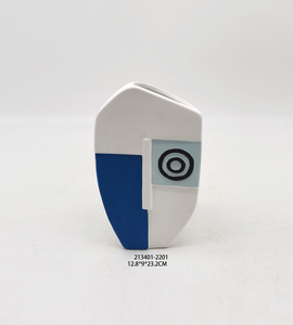 Jarrón decorativo de cerámica con cara humana distorsionada Irregular creativa nórdica arreglo floral colorido - Product Image 3