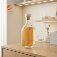 Botol Anggur Kaca Minimalis Bentuk Oval 500ml, Permukaan Halus, Logo Dapat Disesuaikan, Cocok untuk Kemasan Brandy dan Anggur Buah