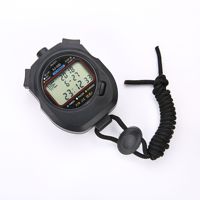 Jam tangan Digital, baru klasik tahan air Digital profesional genggam LCD olahraga genggam Stopwatch penghitung waktu dengan tali pengukur waktu