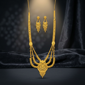 Wholesale 14K 18K 24K Micron Gold Plated Rani Haar <b>Long</b> <b>Necklaces</b> Set Traditional Design Jewelry Set Fashion Jewelry Oro Joyeria - Product Image 6