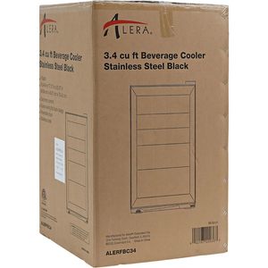Alera 3.4 Cu. Ft. <b>Electric</b> Beverage <b>Cooler</b> Stainless Steel/Black <b>with</b> Glass Door for Household Hotels and RVs - Product Image 3