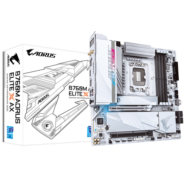 GIGABYTE B760M AORUS ELITE X AX Motherboard with Intel Socket LGA 1700 Support 13th and 12th Gen Series Processors