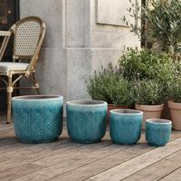 Pot Bunga Keramik Indoor Outdoor Modern, Pot Tanaman Bulat untuk Dekorasi Taman, Patio, Rumah, Produsen Grosir