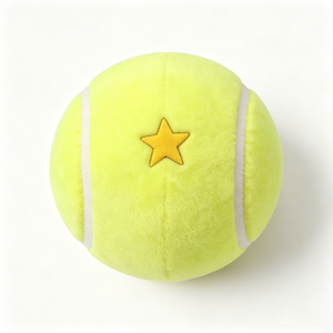Peluche Personalizado de Pelota de Tenis, Adorable Juguete de Peluche Amarillo con Bordado de Estrella, Brazos y Piernas - Product Image 2