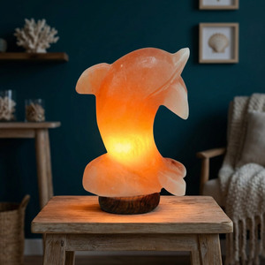 Lampe en sel rose de l'Himalaya 100% naturel de qualité supérieure pour la décoration intérieure, mini lampe USB en forme de feuille, attrape-rêves Feng Shui sculpté - Product Image 1