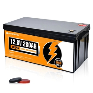 แบตเตอรี่ลิเธียมไอรอนฟอสเฟต (LiFePO4) 12V 280Ah แบบชาร์จได้ สำหรับระบบโซลาร์เซลล์ ได้รับการรับรองมาตรฐาน CE/UN38.3 ใช้งานได้ยาวนานถึง 4000 รอบการใช้งาน น้ำหนัก 30 กก. เป็นมิตรต่อสิ่งแวดล้อม - Product Image 1