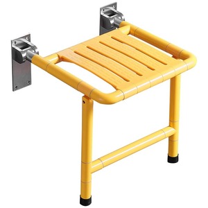 Tabouret de douche Anmon, pliable, antidérapant, à fixer au mur, pour personnes âgées, capacité de 250 kg, jaune - Product Image 5