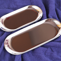 Plateau de décoration moderne en acier inoxydable de style nordique pour fruits secs, gâteaux, bonbons et snacks, idéal pour la salle de bain et le salon
