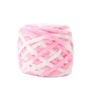 चीन LENUO आपूर्तिकर्ता चंकी crochet 1 प्लाई शराबी हाथ बुनाई बुना कंबल कोर पट्टी लाइन बर्फ यार्न