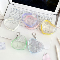 Sac à langer coloré en forme de cœur, mini pochette zippée, sac de poussette, pochette de rangement en PVC pour badges, sac décoratif pour les sorties