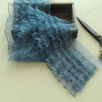15cm de large cinq couches corps plissé ondulé dentelle élastique plié matériel ruban robe col bord garniture couture fournitures