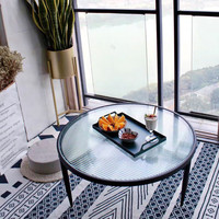 Table basse nordique en verre trempé, design minimaliste moderne, idéale pour petit appartement, salon, balcon, maison de luxe et tendance