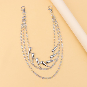 Hip-hop cá tính ít Ớt đinh tán sắc nét nhiều lớp kim loại quần chuỗi unisexual Gothic xu hướng phụ kiện - Product Image 2