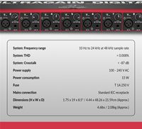 Interface audio numérique Behringer Ultragain ADA8200 Audiophile 8 entrées/8 ADAT avec préamplificateurs micro MIDAS et 4 câbles XLR de 25 pieds