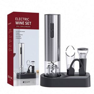 4 in 1 Electric Wine Opener Set with Foil Cutter, Wine Pourer & Stopper- Automatic Corkscrew <b>Bottle</b> Opener for Wine Lovers - Product Image 1