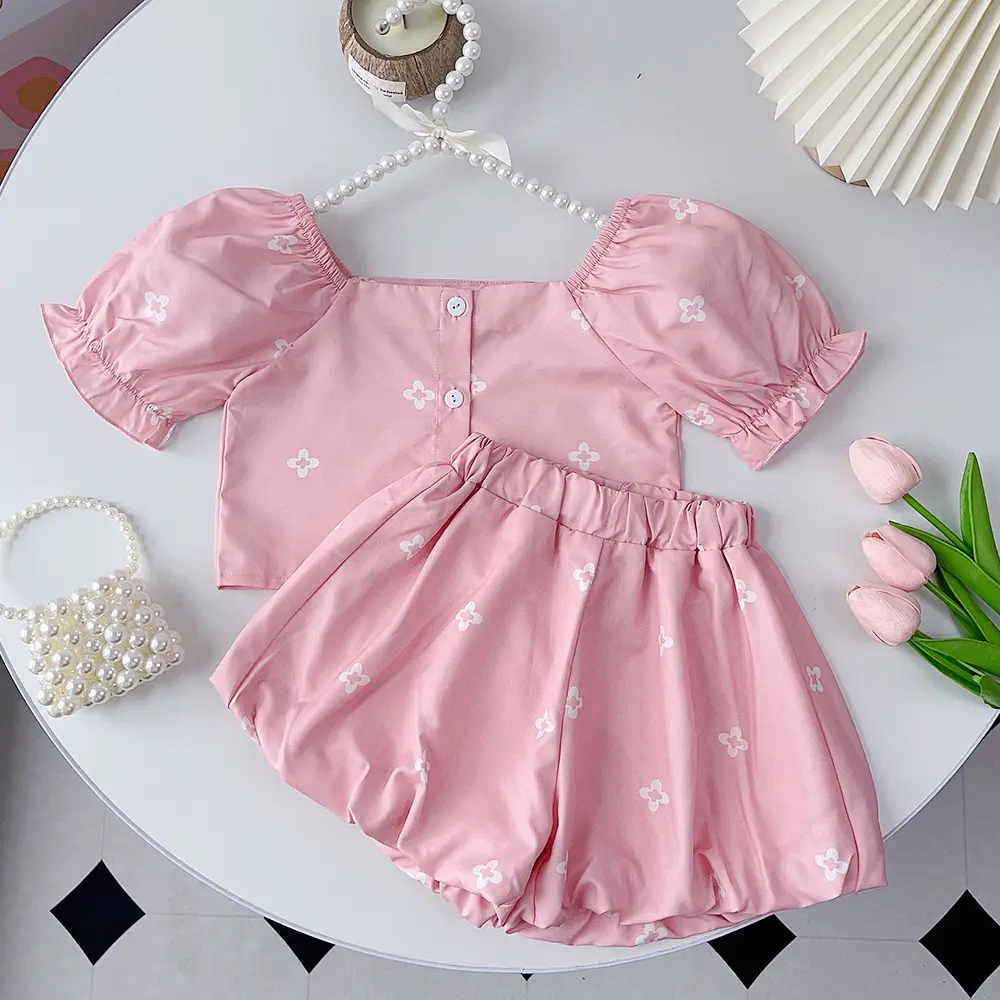 Date été 2 pièces Blouses et Shorts 2 pièces doux belle bébé fille vêtements ensemble