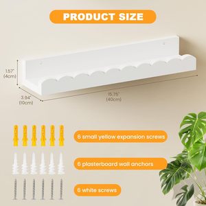 4-Pack Wood Floating Nursery Book <b>Shelves</b> for Kids Wall Mount White - Product Image 3