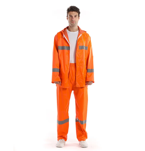 Traje Impermeable Azul Marino Oscuro Personalizado HPR0130 con Capucha Reflectante, Bandas Elásticas y Pantalones, Poncho Impermeable para Caza - Product Image 4