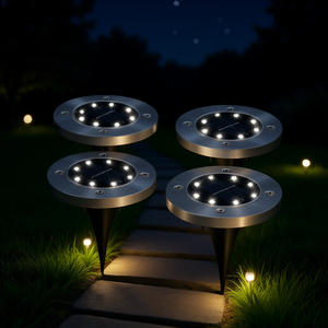 Luces Solares para Jardín, 4 Piezas, Acero Inoxidable, LED, Energía Solar, IP55, Luz Blanca Cálida, Sensor, Patio, Jardín, Camino, Decorativas - Product Image 2