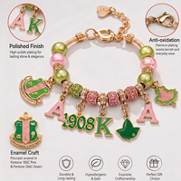Bracelet en acier inoxydable poli, design personnalisé, prix d'usine, durable, fournisseur pour les organisations, bracelet avec lettres grecques